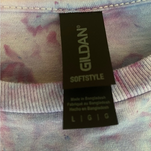 NEW Unisex GILDAN Large Unique Ice Tie-Dye Soft Style T-Shirt Periwinkle - Picture 6 of 7